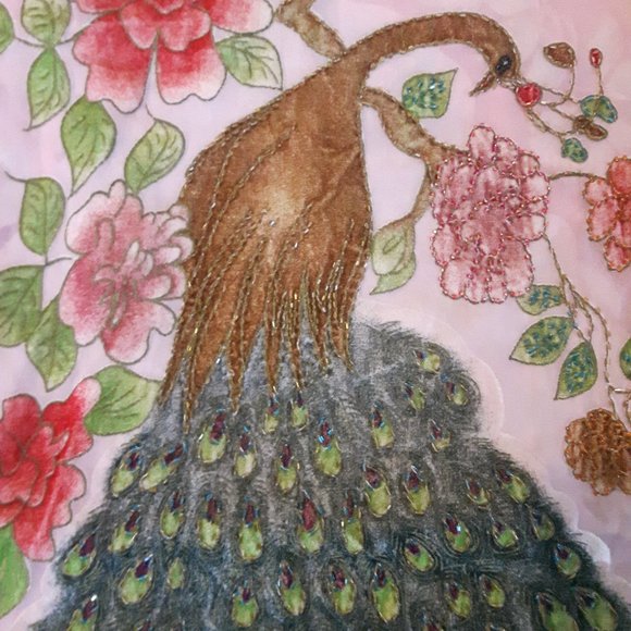 Hand made beaded long scarf or wrap - Picture 1 of 9